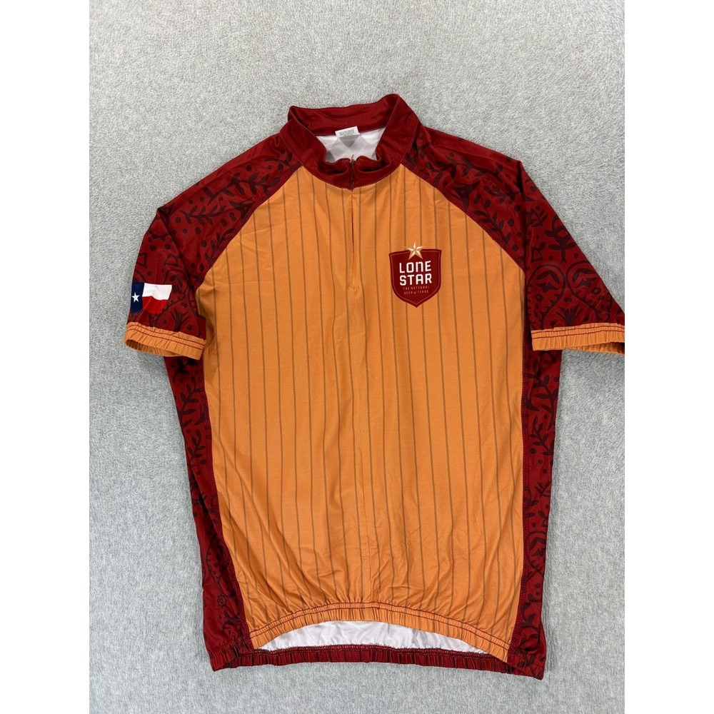 Lone Star Beer 1/4 Zip Performance Short Sleeve Cycling Jersey (Men's Large)